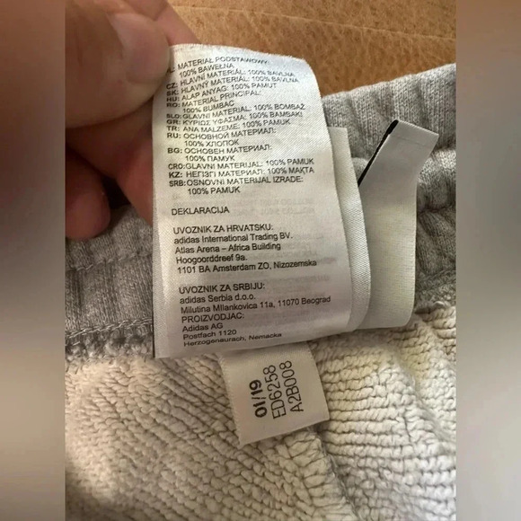 Adidas Thick Light Gray Women’s Joggers RWB Stripes Size Small - Picture 9 of 11